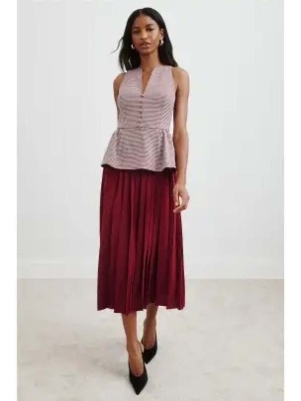 R-85.  Rosie Assoulin Long Peplum Dress
